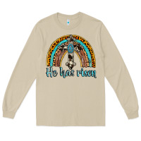 Mushroom he has risen rainbow Long Sleeve Tee - AdoDesignShop