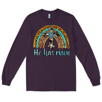 Plum he has risen rainbow Long Sleeve Tee - AdoDesignShop