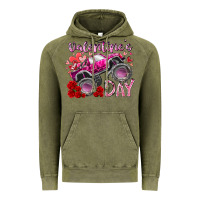 Vintage Olive valentines day monster truck Vintage Hoodie - RacoonDesign