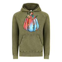 Vintage Olive flowers pumpkin Vintage Hoodie - JahusDesignShop