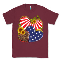 Burgundy america heart and sunflower Classic Tee - Artiststas