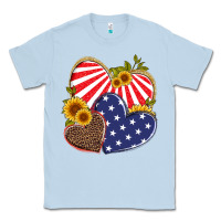 Dusty Blue america heart and sunflower Classic Tee - Artiststas
