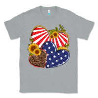 Heather Grey america heart and sunflower Classic Tee - Artiststas