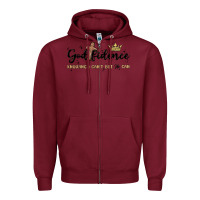 Burgundy godfidence Zipper Hoodie - MaliasSmallBusiness