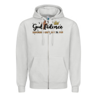 Dove Grey godfidence Zipper Hoodie - MaliasSmallBusiness