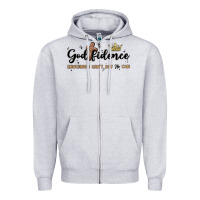 Heather Grey godfidence Zipper Hoodie - MaliasSmallBusiness