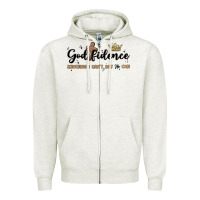 Oatmeal Heather godfidence Zipper Hoodie - MaliasSmallBusiness