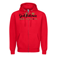 Red godfidence Zipper Hoodie - MaliasSmallBusiness