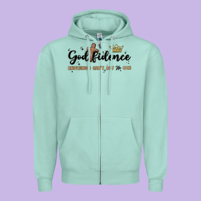 Godfidence Zipper Hoodie Designed By Maliassmallbusiness