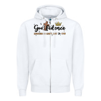 White godfidence Zipper Hoodie - MaliasSmallBusiness