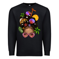 Black Beach Hair Afro Messy Bun Bbs Premium Sweatshirt - BundleAndBundleShop