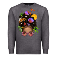 Charcoal Heather Beach Hair Afro Messy Bun Bbs Premium Sweatshirt - BundleAndBundleShop