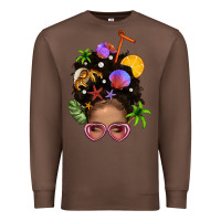 Chestnut Beach Hair Afro Messy Bun Bbs Premium Sweatshirt - BundleAndBundleShop