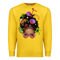 Lemon Beach Hair Afro Messy Bun Bbs Premium Sweatshirt - BundleAndBundleShop