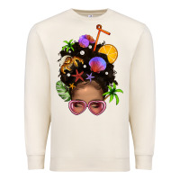 Sandshell Beach Hair Afro Messy Bun Bbs Premium Sweatshirt - BundleAndBundleShop