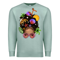 Seafoam Beach Hair Afro Messy Bun Bbs Premium Sweatshirt - BundleAndBundleShop