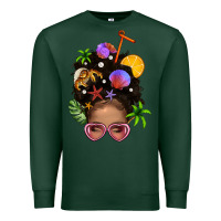 Sports Green Beach Hair Afro Messy Bun Bbs Premium Sweatshirt - BundleAndBundleShop