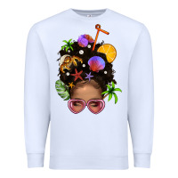 White Beach Hair Afro Messy Bun Bbs Premium Sweatshirt - BundleAndBundleShop