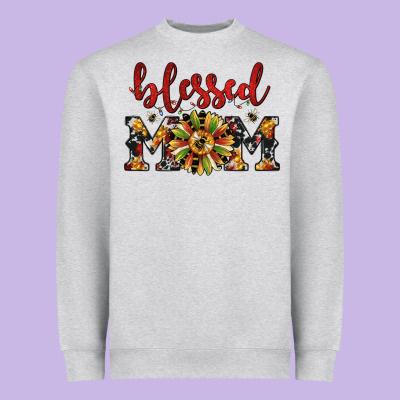 Christmas Blessed Mom Heavyweight Sweatshirt Designed By Jahusdesignshop