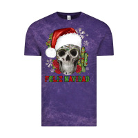 Cloud Purple feliz navidad skull cactus Vintage Tee - JahusDesignShop