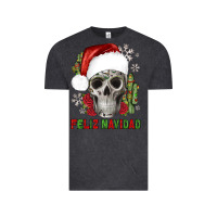 Feliz Navidad Skull Cactus Vintage Tee | Teevron