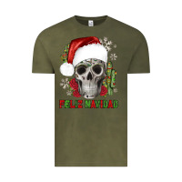 Vintage Olive feliz navidad skull cactus Vintage Tee - JahusDesignShop