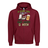 Burgundy a god day starts with golf carts and beer Zipper Hoodie - MaliasSmallBusiness