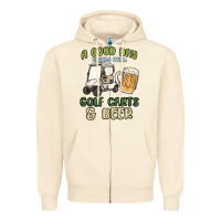Sandshell a god day starts with golf carts and beer Zipper Hoodie - MaliasSmallBusiness