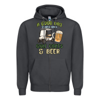 Smoke a god day starts with golf carts and beer Zipper Hoodie - MaliasSmallBusiness