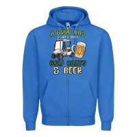 True Royal a god day starts with golf carts and beer Zipper Hoodie - MaliasSmallBusiness