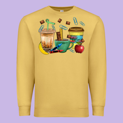 School Boy Coffee Cup Bbs Premium Sweatshirt Designed By Bundleandbundleshop