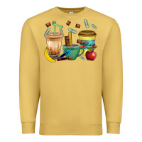 Antique Gold School Boy Coffee Cup Bbs Premium Sweatshirt - BundleAndBundleShop