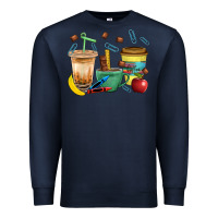 Navy School Boy Coffee Cup Bbs Premium Sweatshirt - BundleAndBundleShop