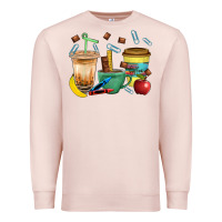 Pale Pink School Boy Coffee Cup Bbs Premium Sweatshirt - BundleAndBundleShop