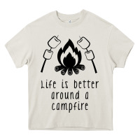 Cream life is better around a campfire Heavy Core Tee - Unal Design