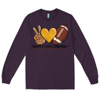 Plum peace love football Long Sleeve Tee - AdoDesignShop
