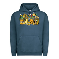 Pigment Midnight Navy Honey bee coffee cups Urban Hoodie - HowdyJamesFarm