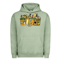 Pigment Oil Green Honey bee coffee cups Urban Hoodie - HowdyJamesFarm