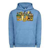 Pigment Pebble Blue Honey bee coffee cups Urban Hoodie - HowdyJamesFarm