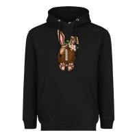 Black American Football Easter Bunny Heavyweight Hoodie - BundleAndBundleShop