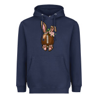 Navy American Football Easter Bunny Heavyweight Hoodie - BundleAndBundleShop