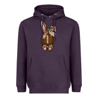 Plum American Football Easter Bunny Heavyweight Hoodie - BundleAndBundleShop