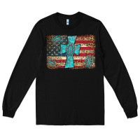 Black flag and turquoise cross Long Sleeve Tee - AdoDesignShop