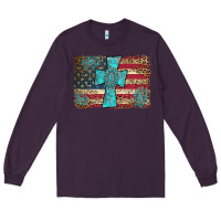 Plum flag and turquoise cross Long Sleeve Tee - AdoDesignShop