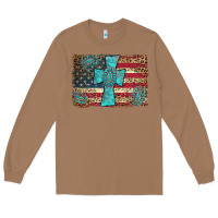 Toasted Coconut flag and turquoise cross Long Sleeve Tee - AdoDesignShop