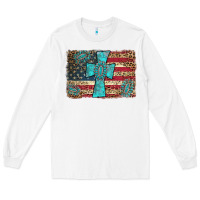 White flag and turquoise cross Long Sleeve Tee - AdoDesignShop