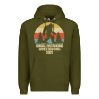 Army Green Bigfoot Social Distancing World Champion Premium Hoodie - Bettercallsaul