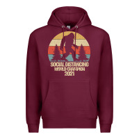 Burgundy Bigfoot Social Distancing World Champion Premium Hoodie - Bettercallsaul