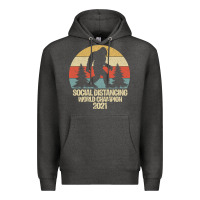 Charcoal Heather Bigfoot Social Distancing World Champion Premium Hoodie - Bettercallsaul