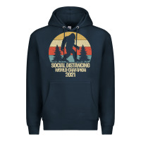 Navy Bigfoot Social Distancing World Champion Premium Hoodie - Bettercallsaul